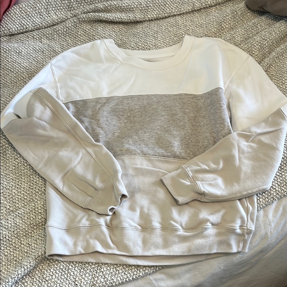 Colorblock Sweatshirt in White and Gray